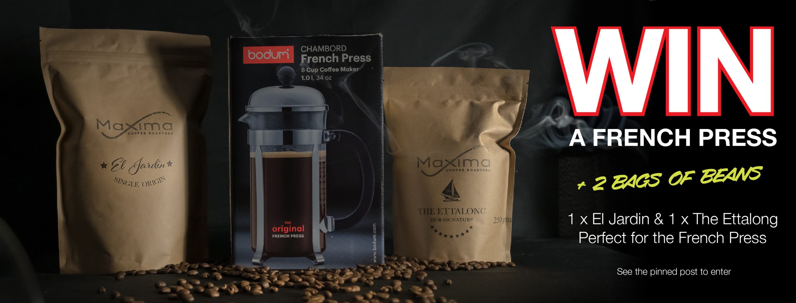 Win a french press with maxima coffee roasters